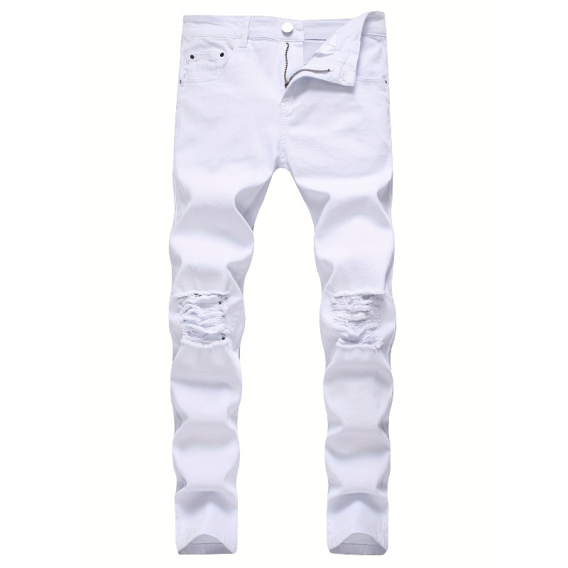 Skinny Jeans Ripped - Skinny Stretch Ripped Jeans Heren Distressed