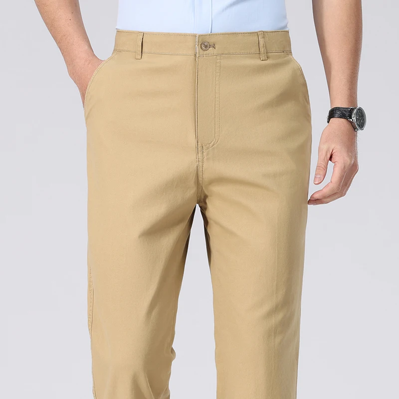 Chino Pants Men - Heren gewassen twill katoenen rechte chino