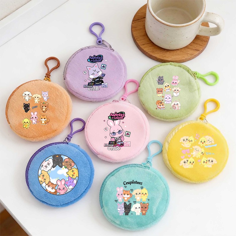 Men'S Fashion Bag - Kpop ATEEZ Idol Portemonnees Sleutelhanger Cartoon