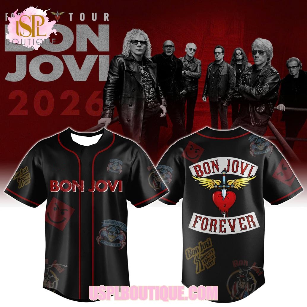 Mens Fashion Baseball Jersey - Bon Jovi 