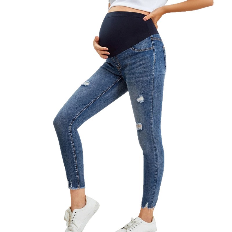 Skinny Jeans Ripped - Zwangere vrouwen Casual strakke denimbroek Zwangerschapsmode