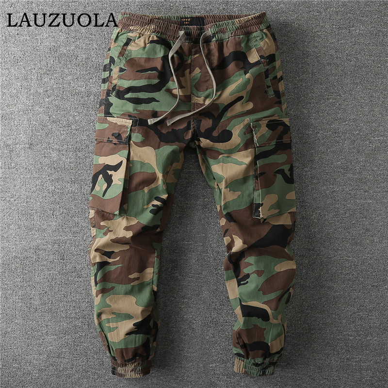 Mens Fashion Camo Pants - Vintage Camo Multi Pocket Cargo Broek