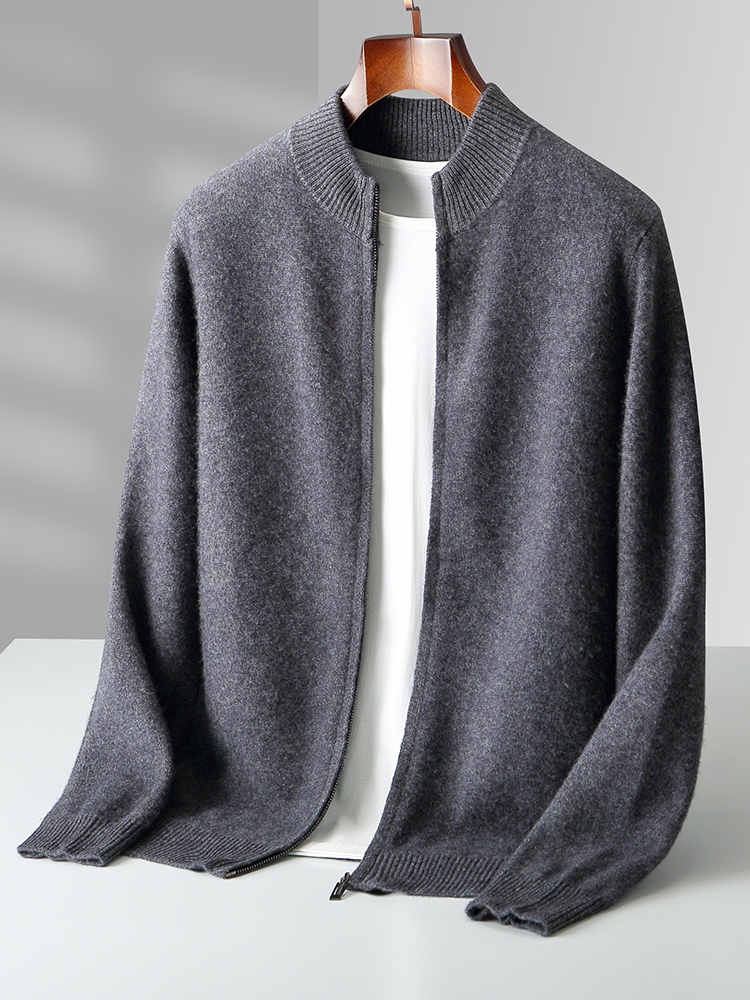 Men'S Fashion Zip Sweater - Herfst Winter Heren Woo Vest Ritsen