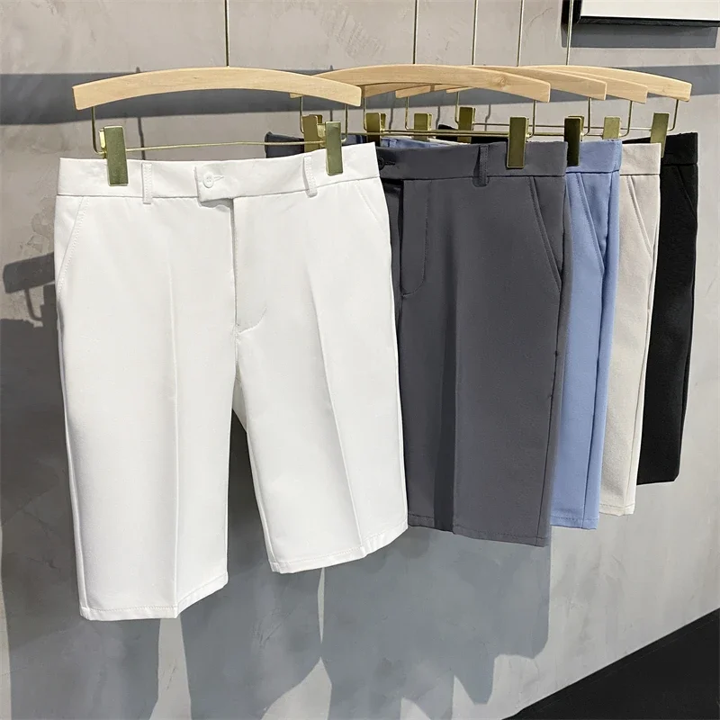 Chino Pants Men - Chino Shorts Heren Geplooide Shorts Vooraan