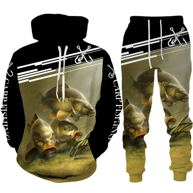 Mens Fashion Camo Pants - Nieuwigheid 3d Vis Bedrukt Mannen Vrouwen