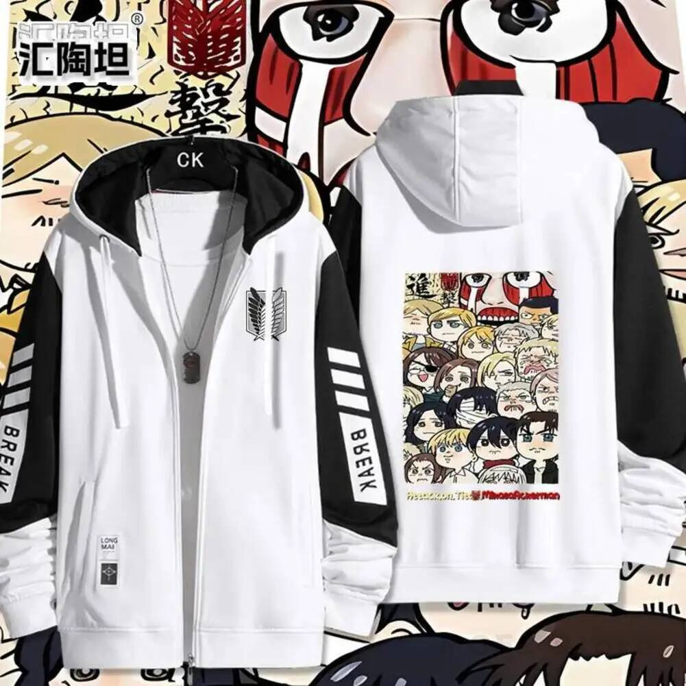 Men'S Fashion Zipper Jacket - Ackerman Levi Mikasa·Ackerman Eren Jaeger Kostuum
