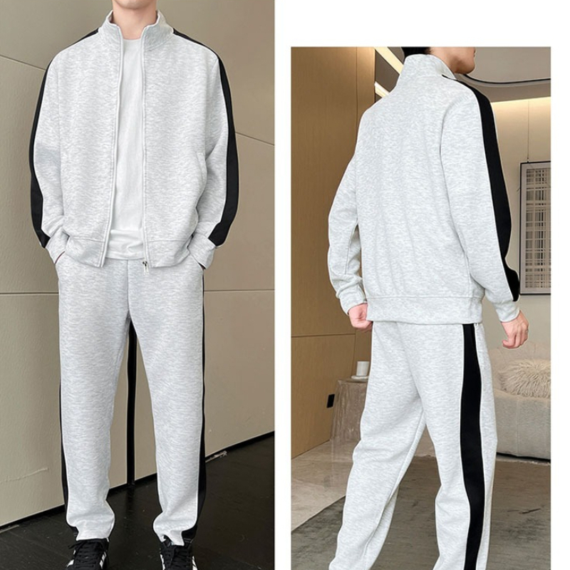 Men'S Fashion Zipper Jacket - Herfst heren trainingspak casual joggers patchwork