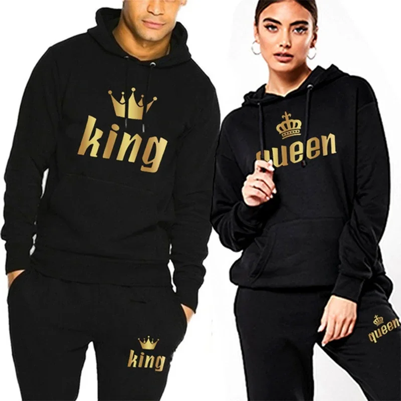 Men Fashion King - Mannen Vrouwen Trainingspak Koning En Koningin