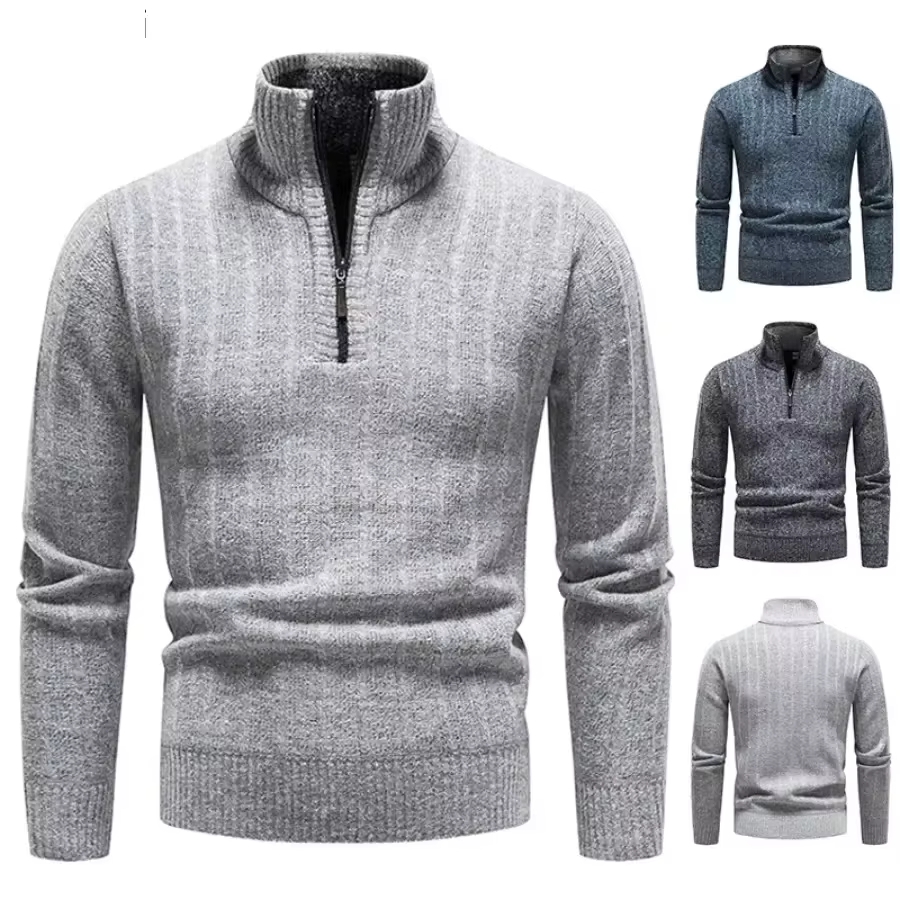 Men'S Fashion Zip Sweater - Nieuwe warme herensweaters Mode gebreide truien