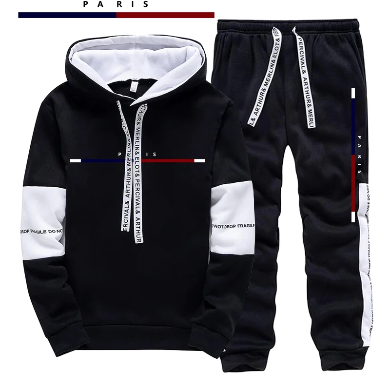 Paris Fashion Men - Parijse mode bedrukte herenset/hoodie/broek herfst dagelijks