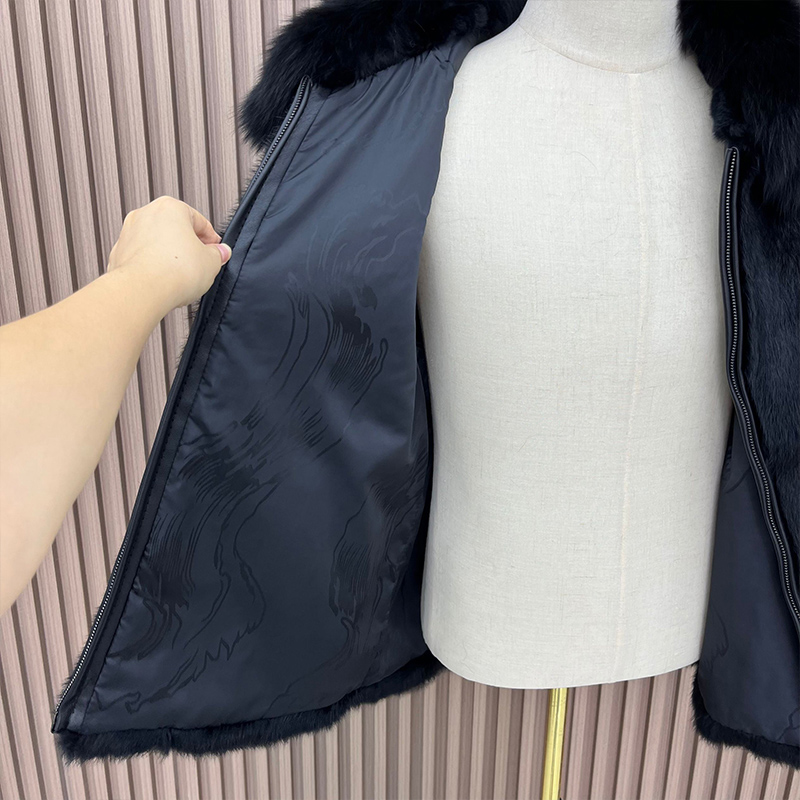 Echte echte natuurlijke konijn - Men'S Fashion Zipper Jacket recensie en prijs