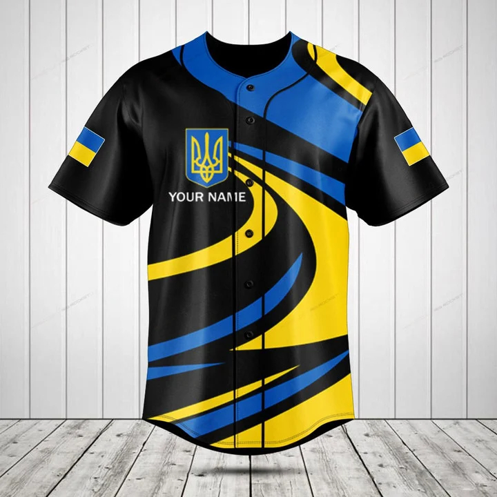 Aangepaste naam Oekraïne Shiel - Mens Fashion Baseball Jersey recensie en prijs