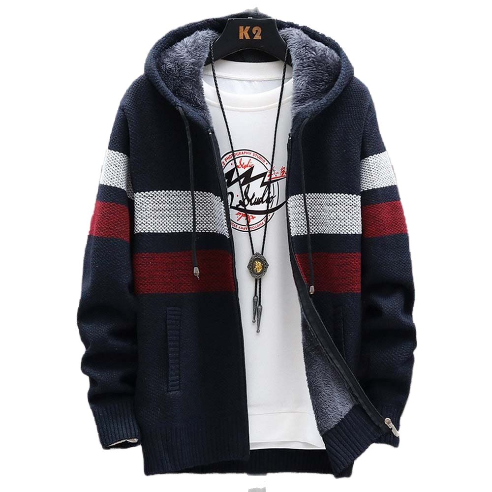 Heren gestreepte trui jas dikk - Men'S Fashion Zip Sweater recensie en prijs