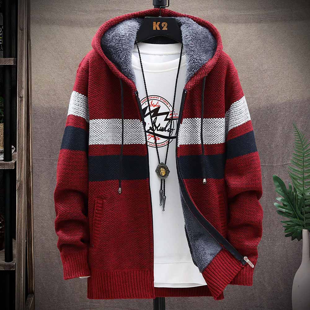 Heren gestreepte trui jas dikk - Men'S Fashion Zip Sweater recensie en prijs