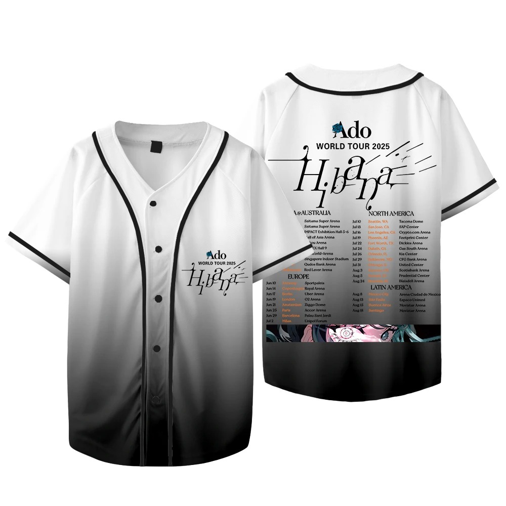 Ado Hibana World Tour Merch Je - Mens Fashion Baseball Jersey recensie en prijs