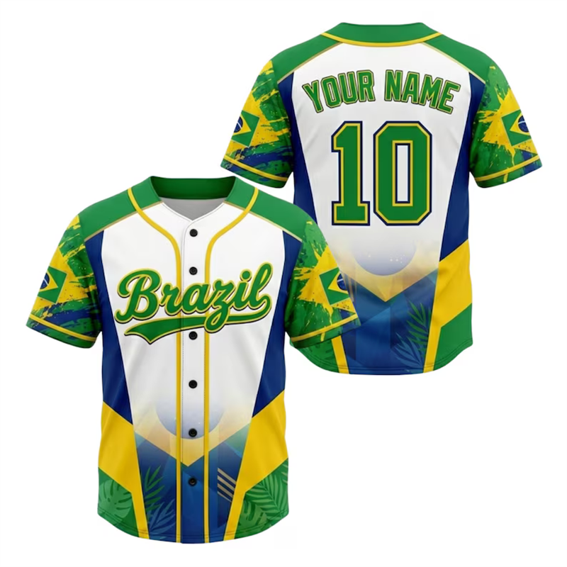 Mode Brazilië honkbalshirt voo - Mens Fashion Baseball Jersey recensie en prijs