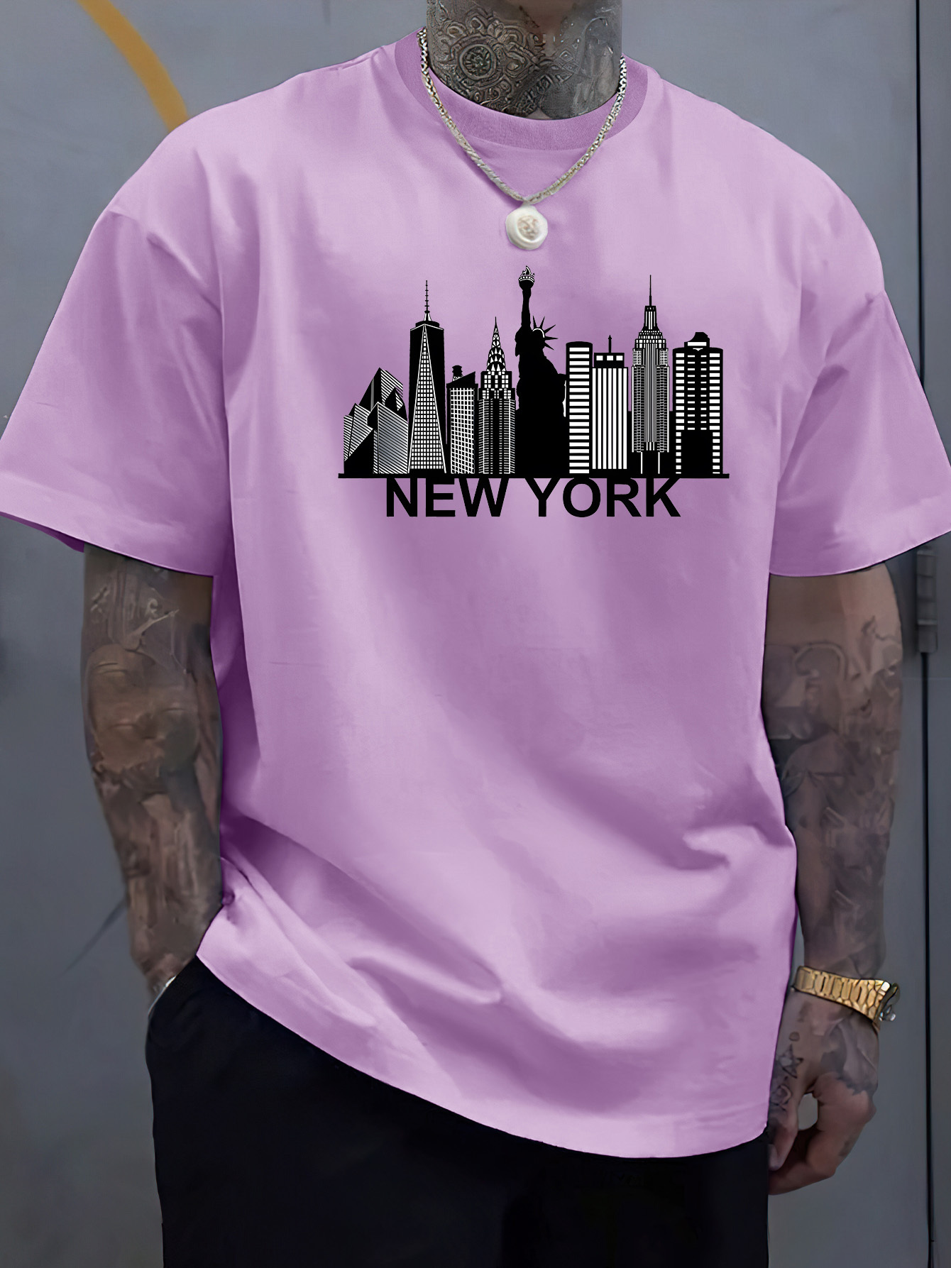 Katoenen heren T-shirt met New - York Men'S Fashion recensie en prijs