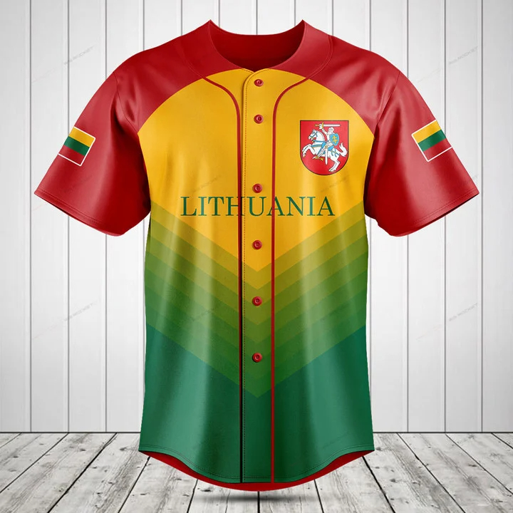 Aangepaste naam Litouwen vlag  - Mens Fashion Baseball Jersey recensie en prijs