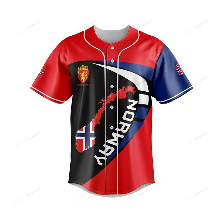 Aangepaste naam Noorwegen kaar - Mens Fashion Baseball Jersey recensie en prijs