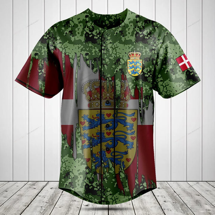 Aangepaste naam Denemarken vla - Mens Fashion Baseball Jersey recensie en prijs